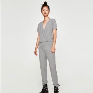 Loose-fitting crossover jumpsuit